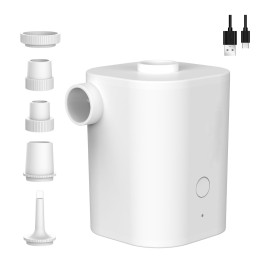 Electric Air Pump with 5 Nozzles USB Quick Air Pump with 2500mAh Battery for Inflator Deflator Pumps Inflatables Air Mattress Air Bed Pool Toy Swimming Ring