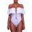 White Ruffle Off-The-Shoulder One Piece Swimsuit