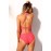 Rosy Strappy Cutout Halter One Piece Swimsuit