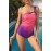 Purple Gradient Color One-shoulder Maillot