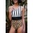 Leopard & Stripes One-Piece Swimwear